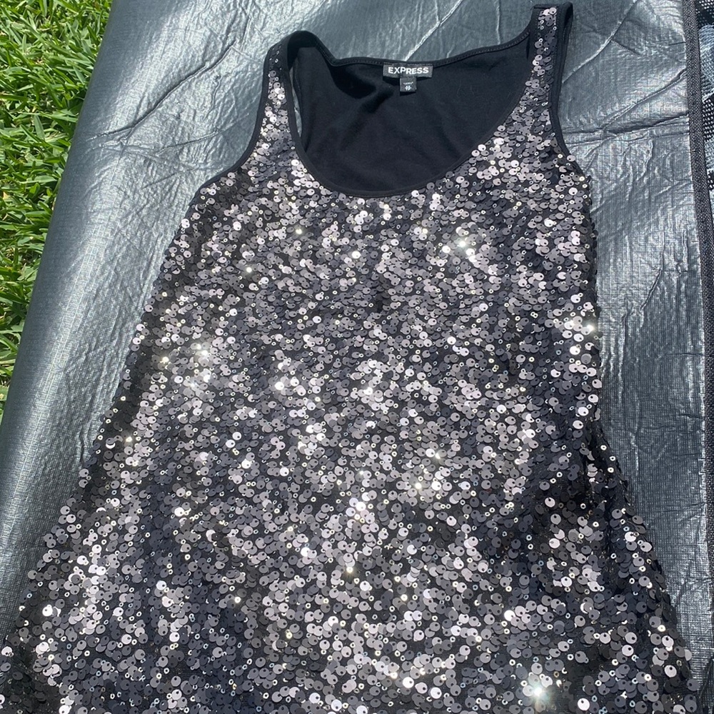 Express sequin tank top